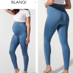BLANQI Everyday Maternity Belly Support Pull On Leggings In Oil Blue